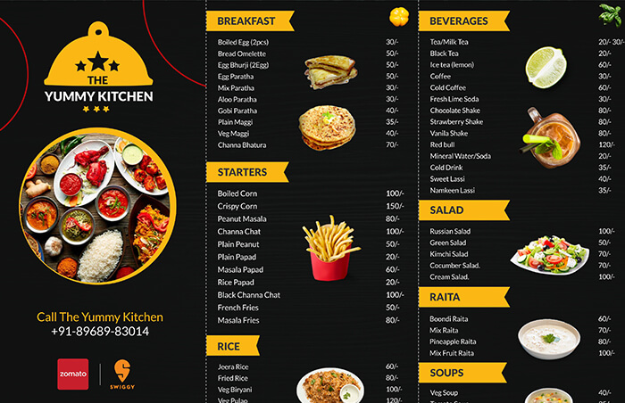 brochure design free food resturant 